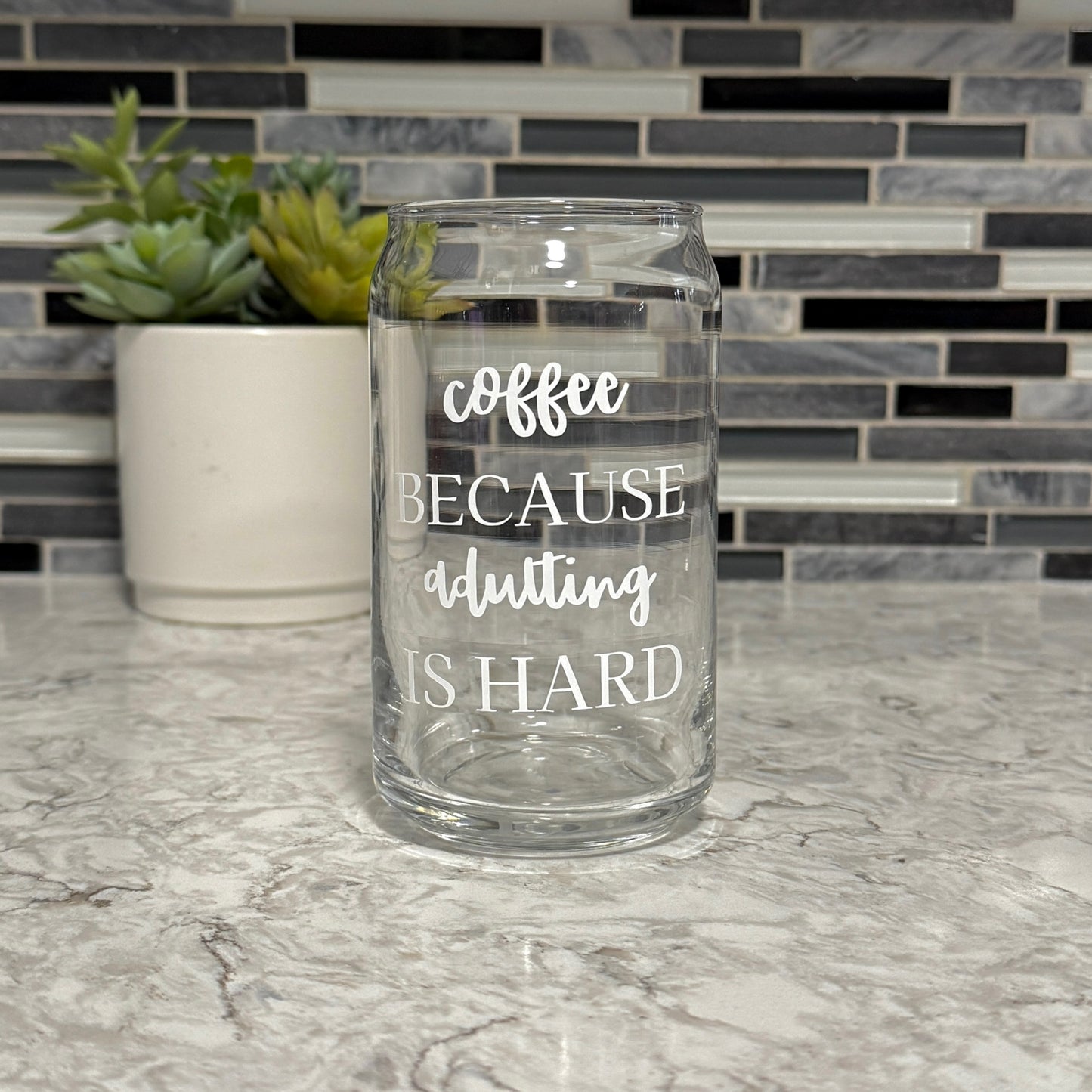 'COFFEE BECAUSE ADULTING IS HARD'