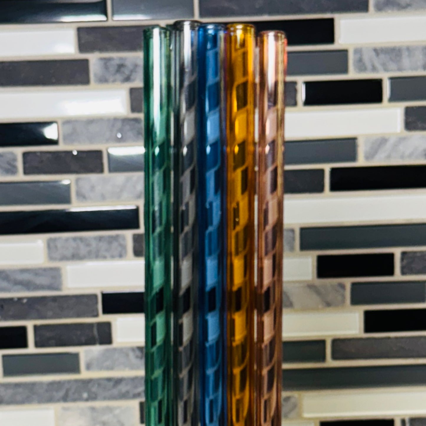 COLORED GLASS STRAWS